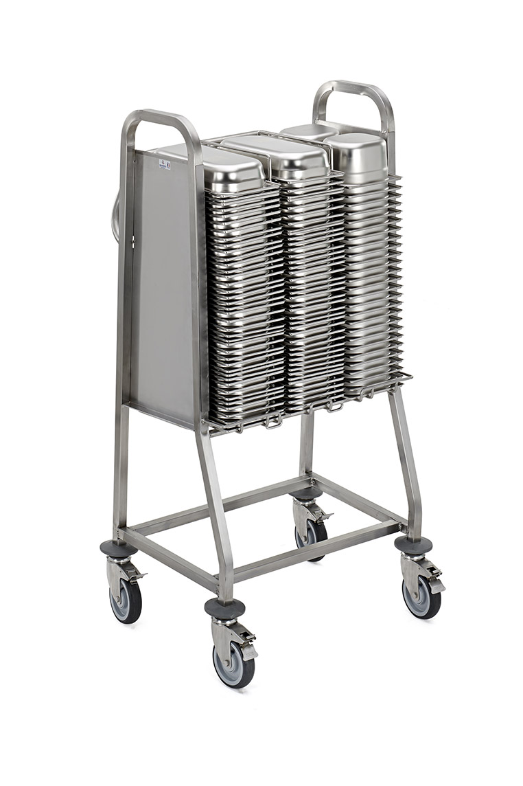 CHARIOTS DE TRANSPORT/STOCKAGE DE BACS INOX